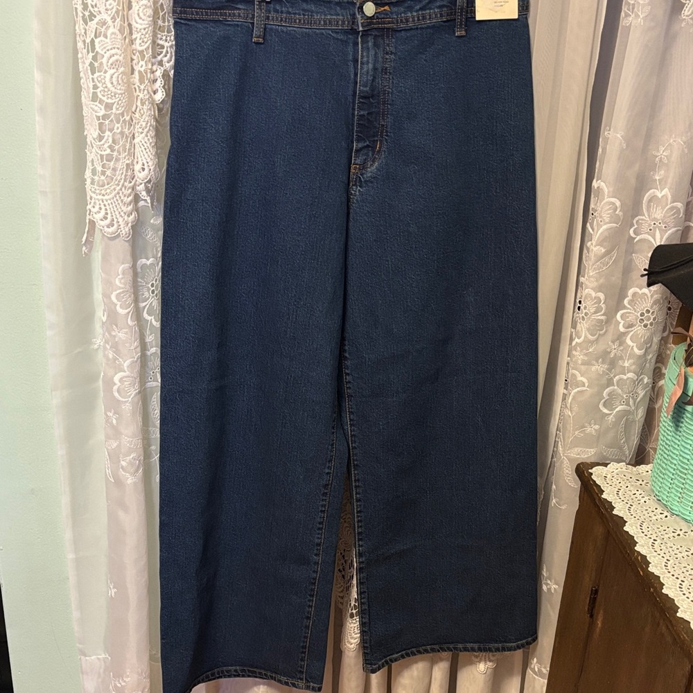 Universal Thread Sailor Wide Leg High Rise Dark Wash Jeans Sz 14